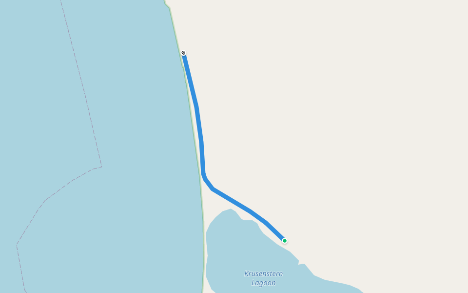 Winter Trail walking route map in Kotzebue