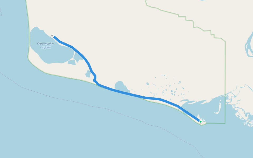 Winter Trail walking route map in Kotzebue