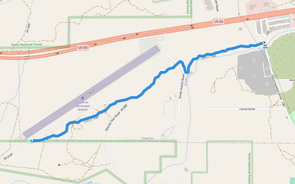 L.O.S.T. Trail walking route map in Superior