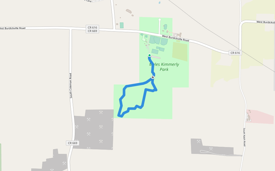 The Patrick Hobbins Hiking Trail walking route map in Maple City
