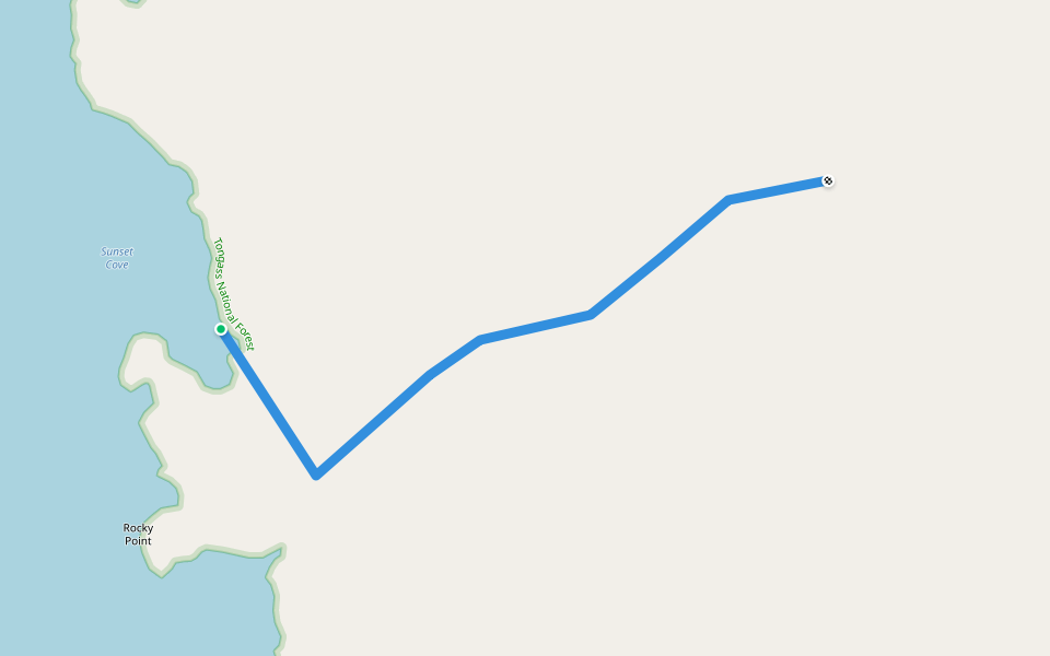 Foot Trail walking route map in Angoon