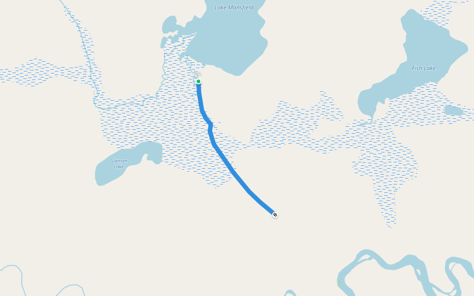 Foot Trail walking route map in Tanacross