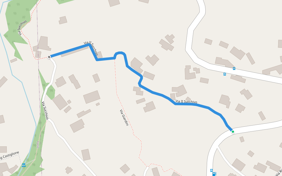 Via II Succhivo walking route map in Sant'Angelo