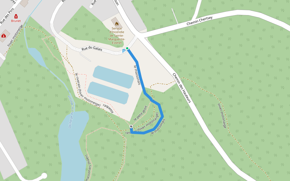 le massonais walking route map in Sainte-Marguerite-du-Lac-Masson
