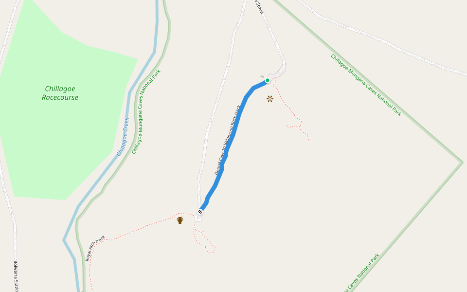 Donna Cave to Balancing Rock track walking route map in Chillagoe