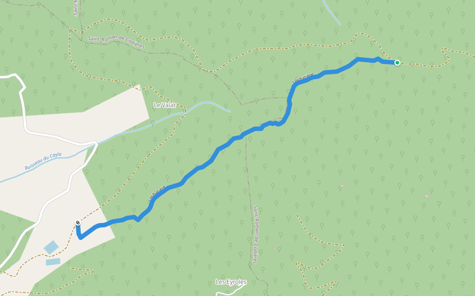 Loubatière walking route map in Sumène