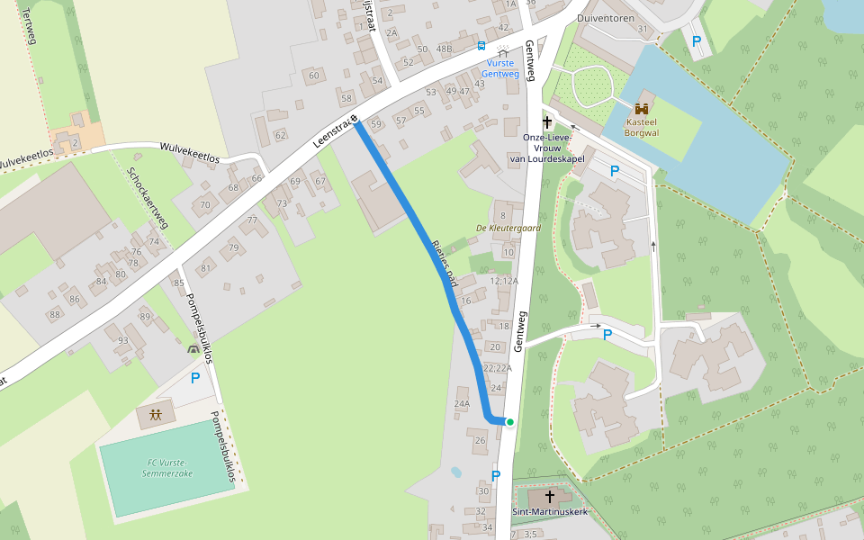 Rietjes pad walking route map in Gavere