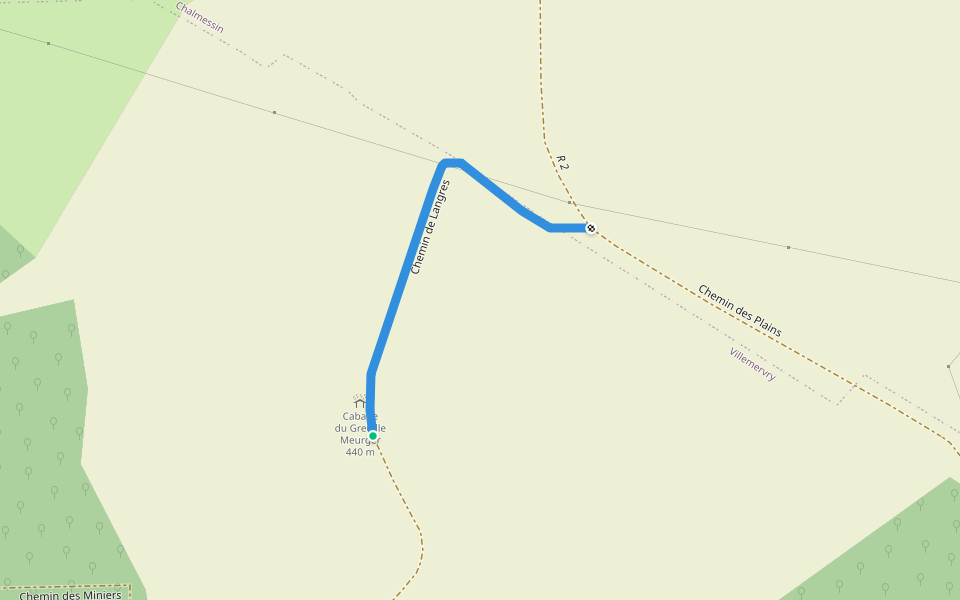 Chemin de Langres walking route map in Vals-des-Tilles