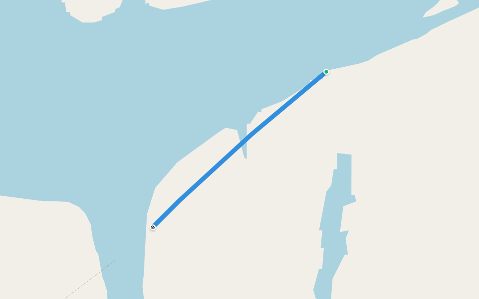 Winter Trail walking route map in Nunam Iqua