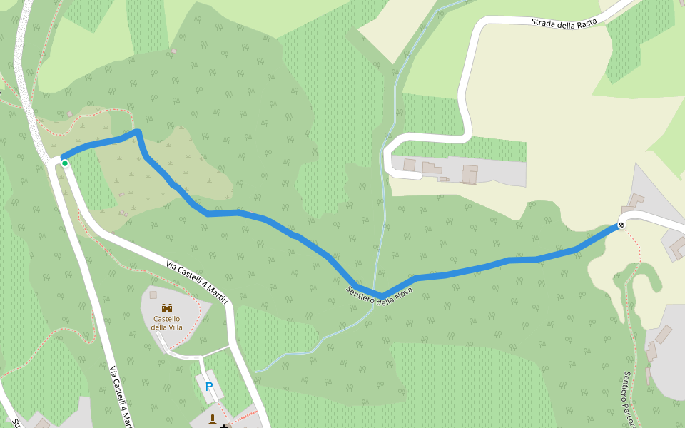 Sentiero della Nova walking route map in Montecchio Maggiore