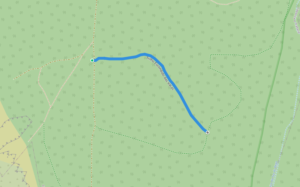 Trilho Escondido das Vacas walking route map in Caparica