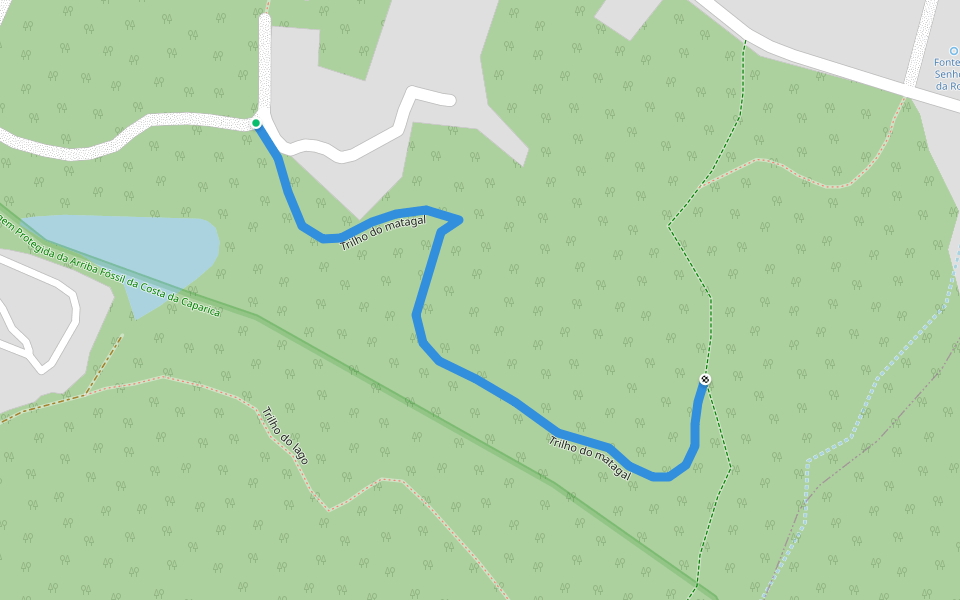 Trilho do matagal walking route map in Caparica