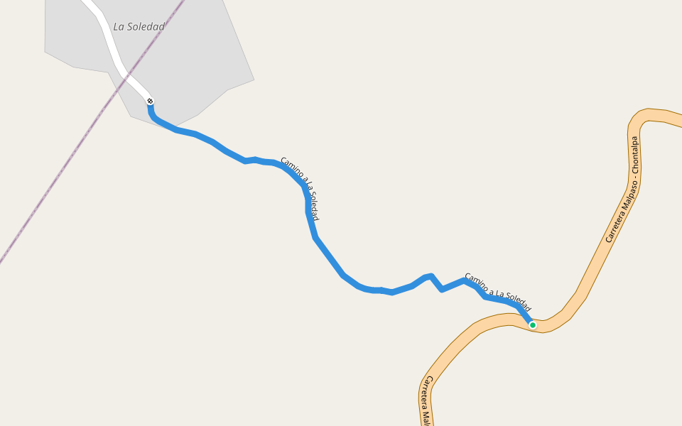 Camino a La Soledad walking route map in La Floresta