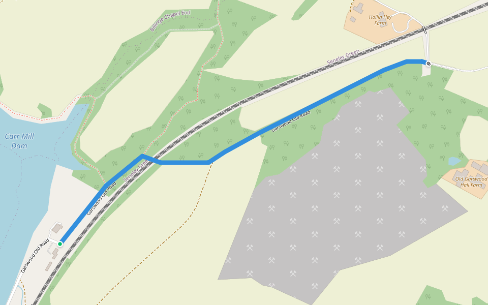 Garswood Old Road walking route map in St Helens