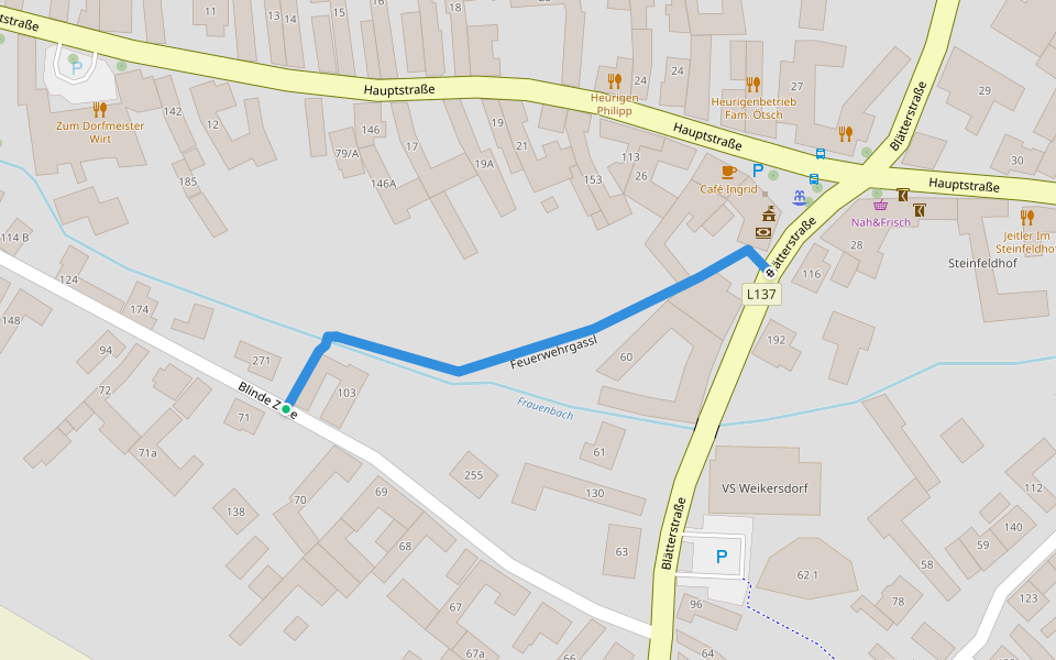 Feuerwehrgassl walking route map in Weikersdorf am Steinfelde