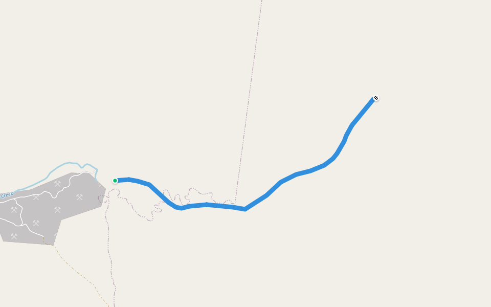 Mining Trail walking route map in Flat