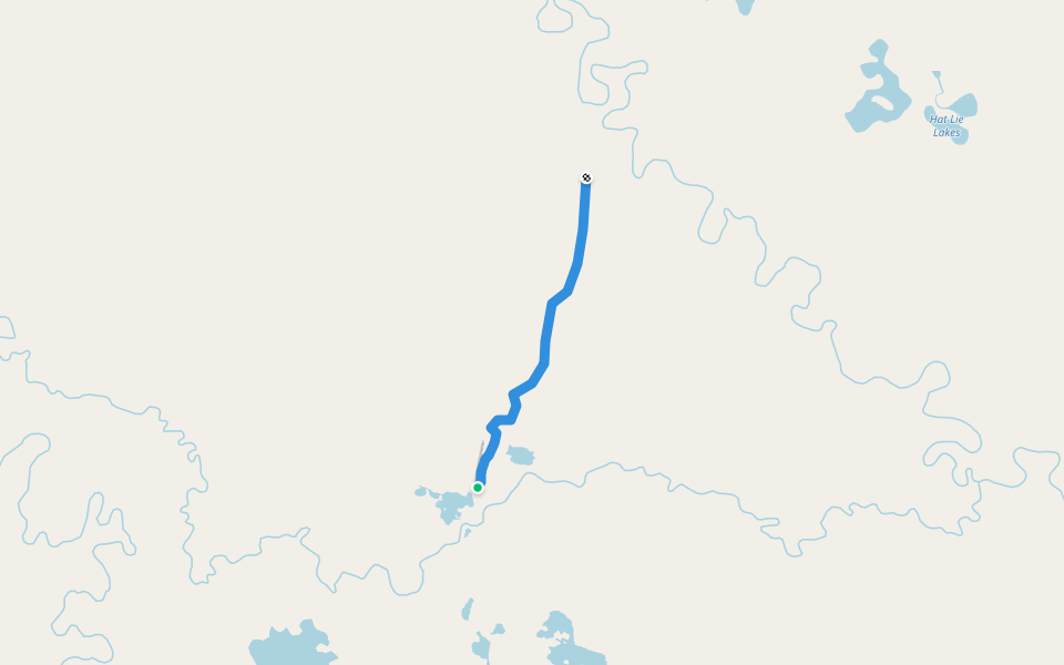 Fort Yukon Trail walking route map in Birch Creek