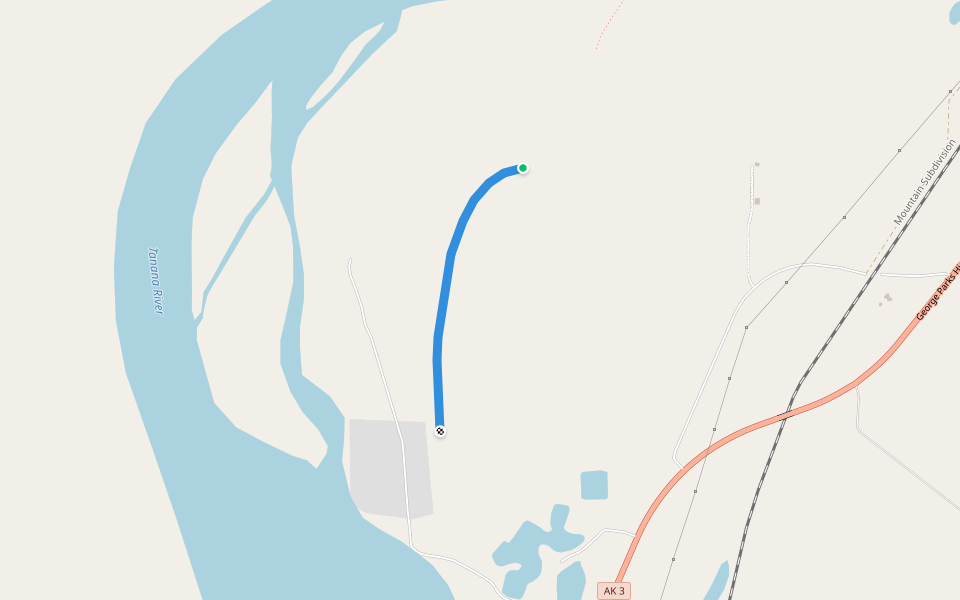 Dog Mushing Trail walking route map in Nenana