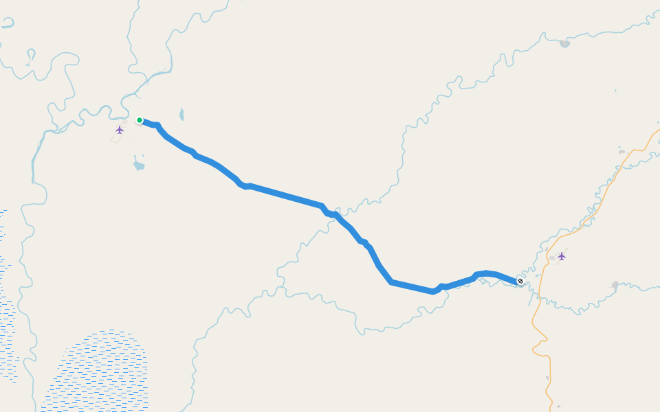 Bettles-Prospect Winter Trail walking route map in Bettles