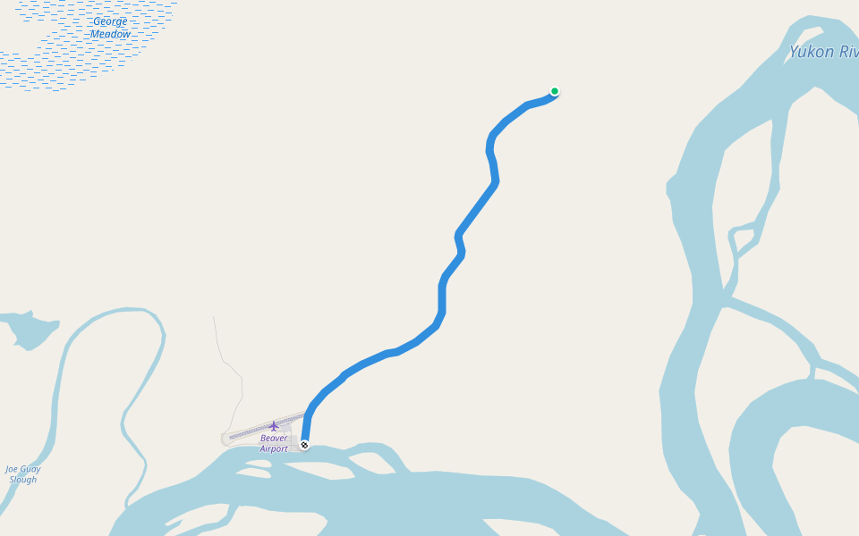 Government Road walking route map in Beaver