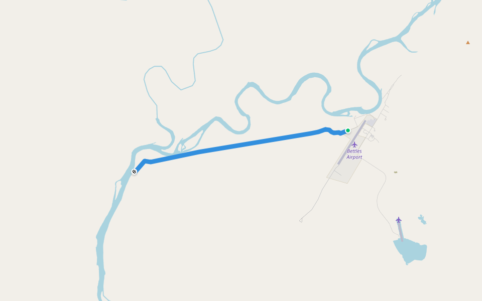 Bettles-Allakaket Trail walking route map in Bettles