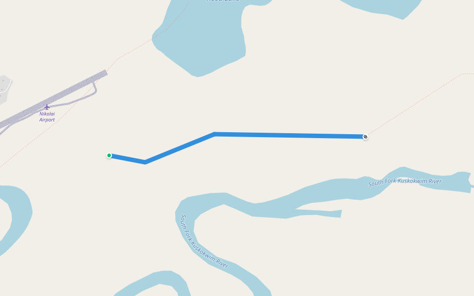 Winter Trail walking route map in Nikolai