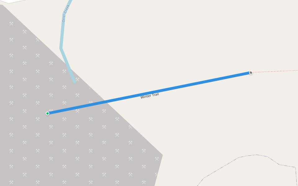 Winter Trail walking route map in Flat