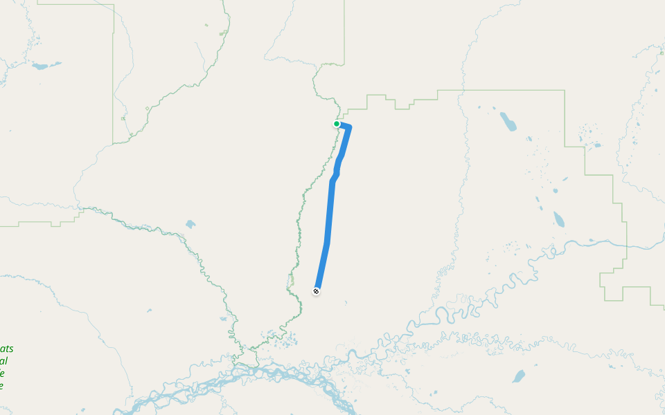 Fort Yukon-Christian Sled Trail walking route map in Venetie