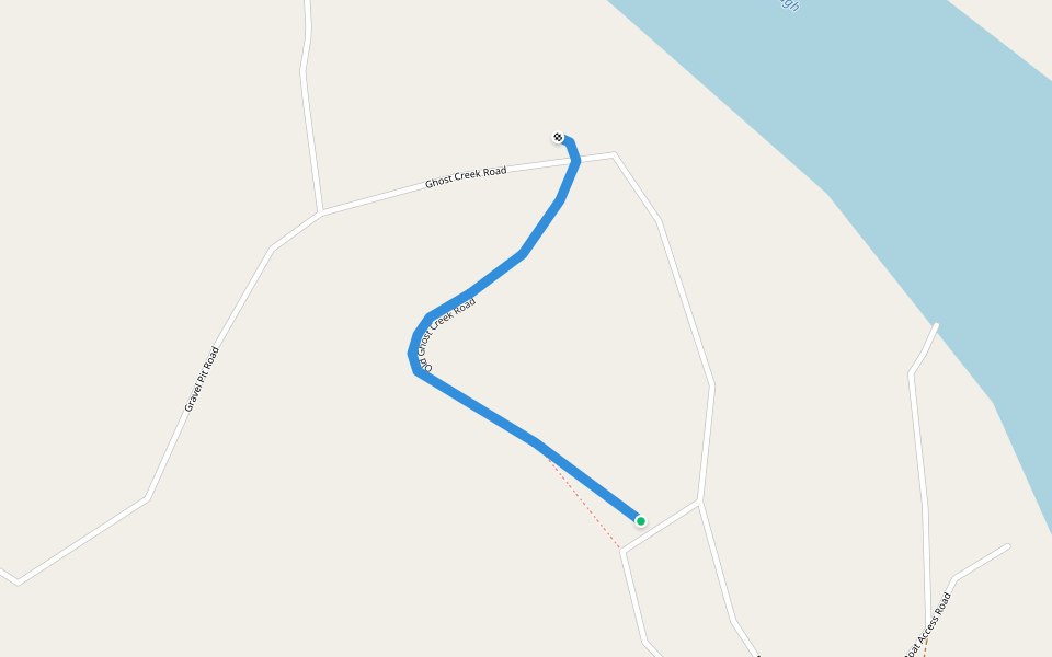 Old Ghost Creek Road walking route map in Holy Cross