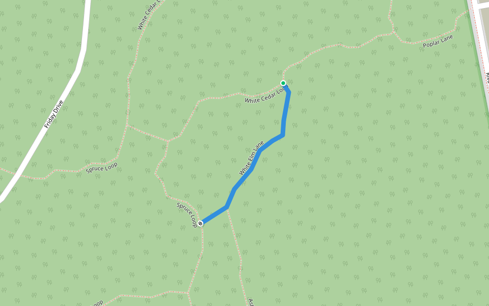 White Elm Lane walking route map in Innisfil