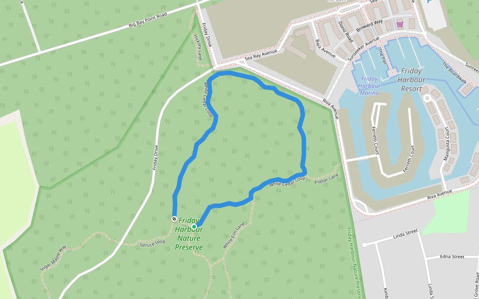 White Cedar Loop walking route map in Innisfil