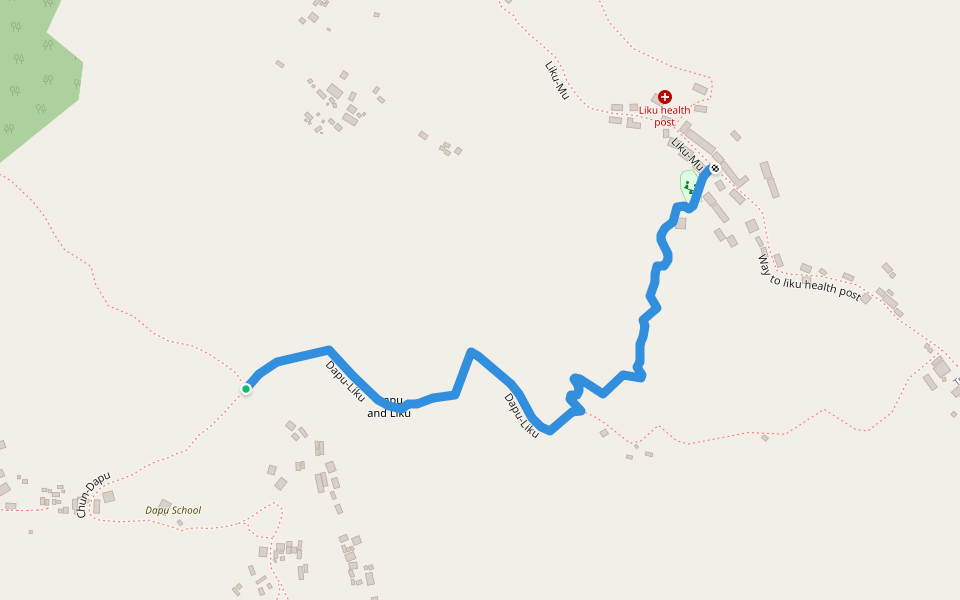 Dapu-Liku walking route map in Likhu