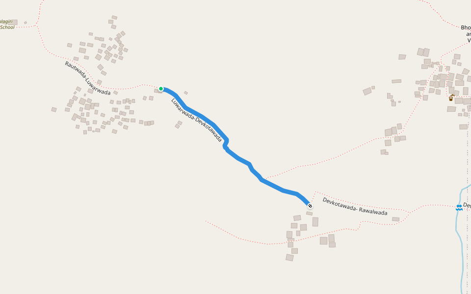 Luwarwada-Devkotawada walking route map in Pahada