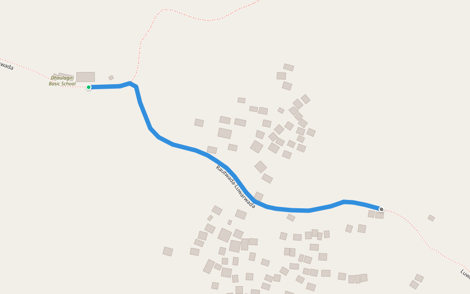 Rautwada-Luwarwada walking route map in Pahada
