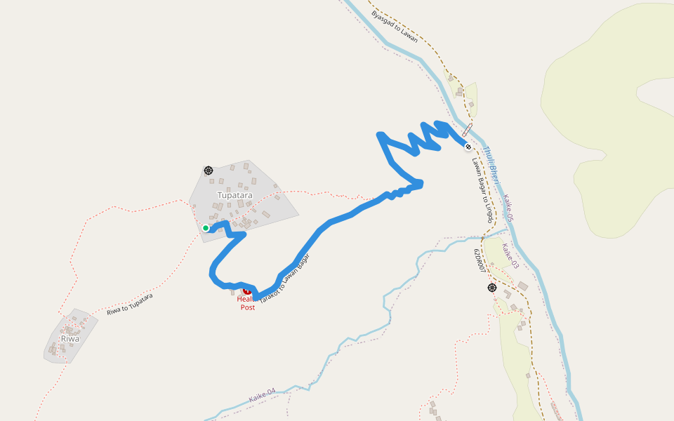 Tarakot to Lawan Bagar walking route map in Sahartara