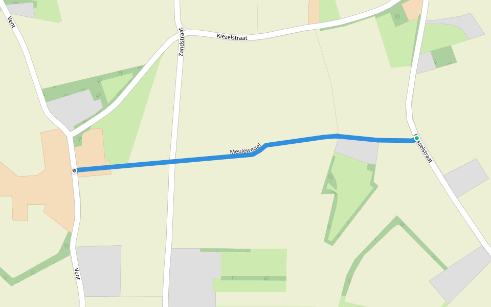 Meulewegel walking route map in Assenede