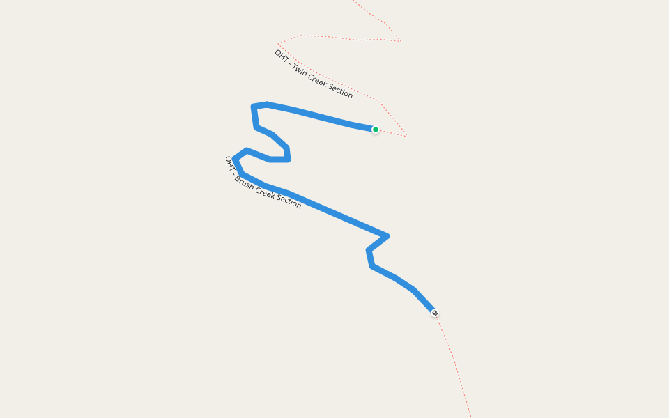 OHT - Brush Creek Section walking route map in Norfork