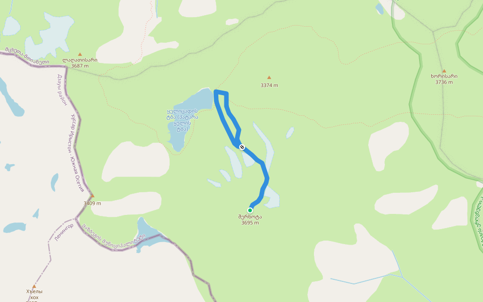 ბილიკი მთა შერხოტა walking route map in Ganisi