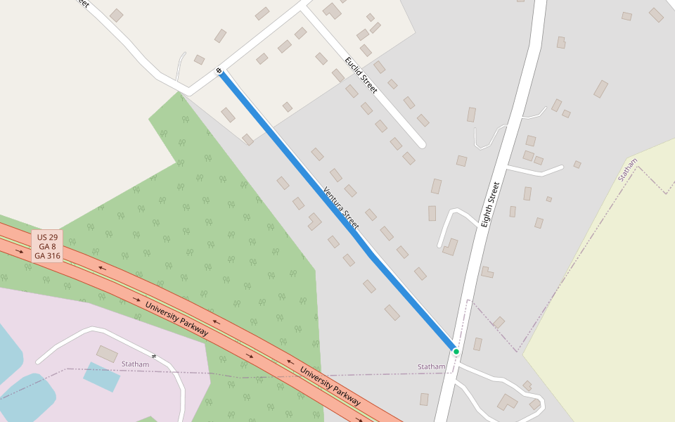 Ventura Street walking route map in Statham