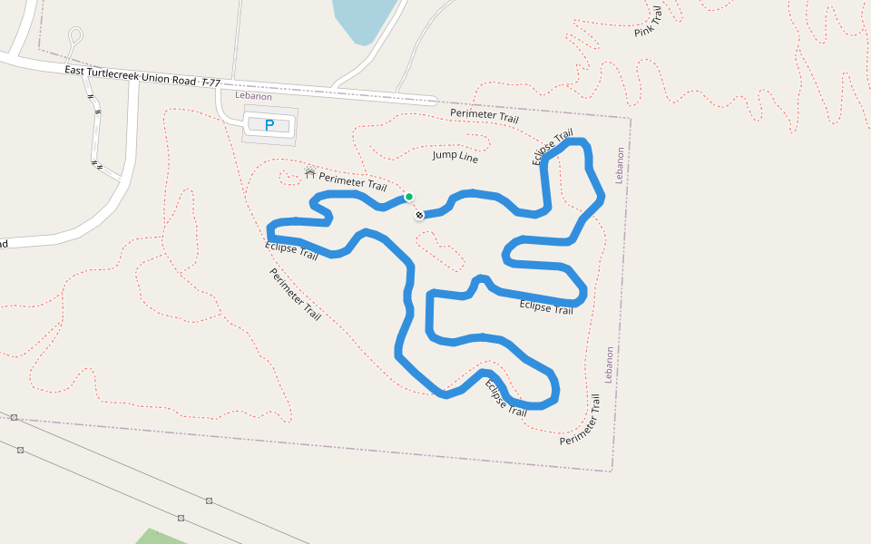 Eclipse Trail walking route map in Lebanon