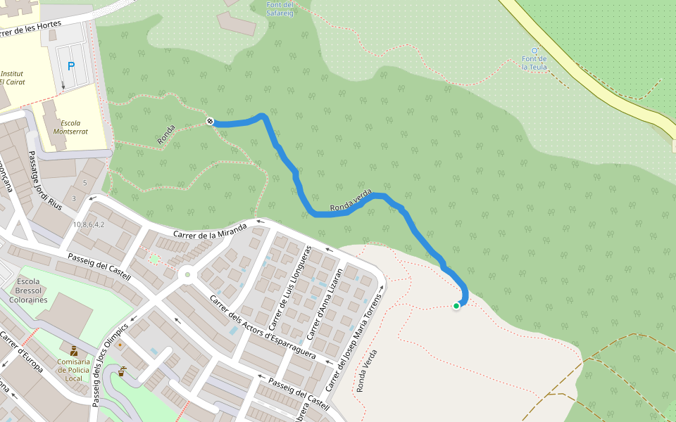 Ronda verda walking route map in Esparreguera
