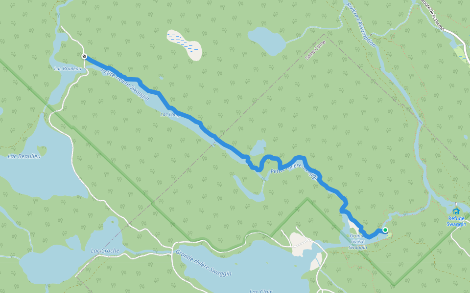 Sentier de la petite rivière Swaggin walking route map in Saint Come