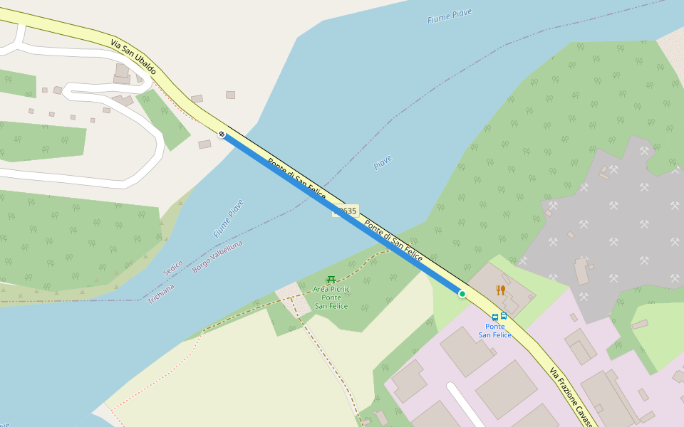 Ponte di San Felice walking route map in San Felice