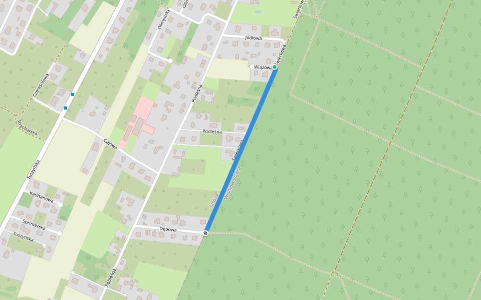 Świerkowa walking route map in Stróża