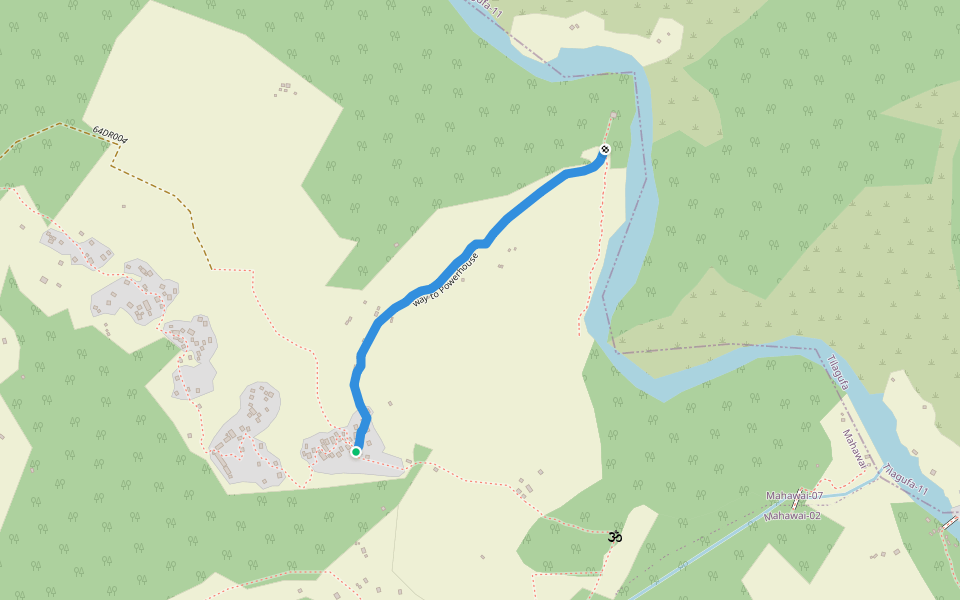 way to Powerhouse walking route map in Odanaku