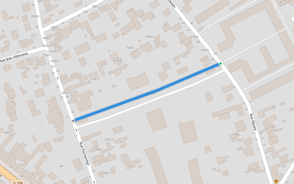 Sente de l'Égalité walking route map in Houilles