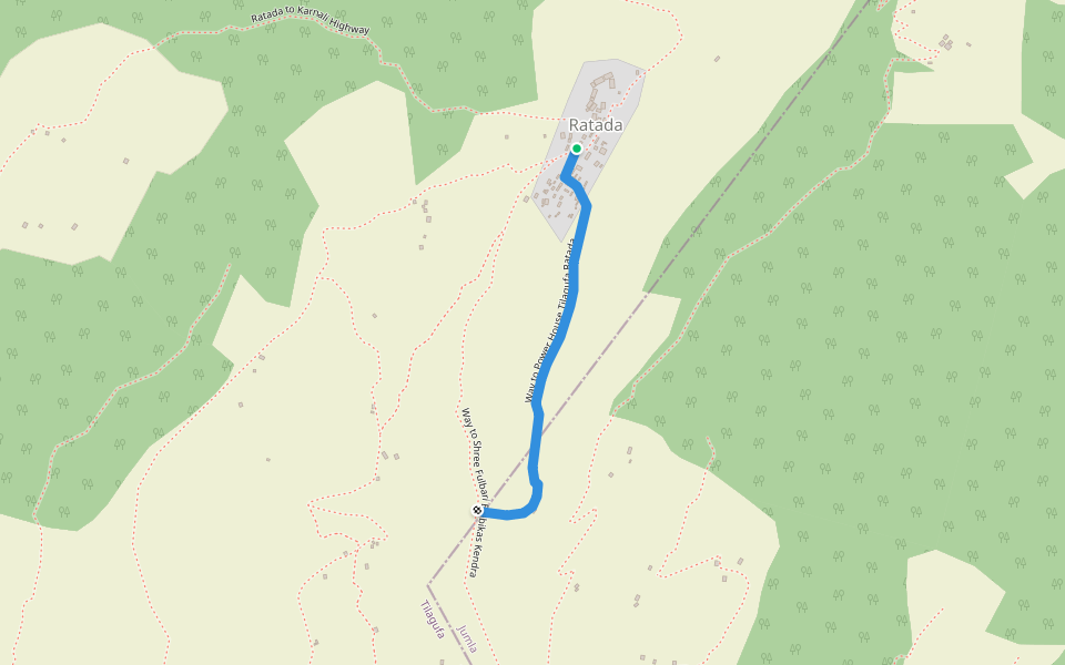 Way to Power House Tilagufa Ratada walking route map in Ranchuli