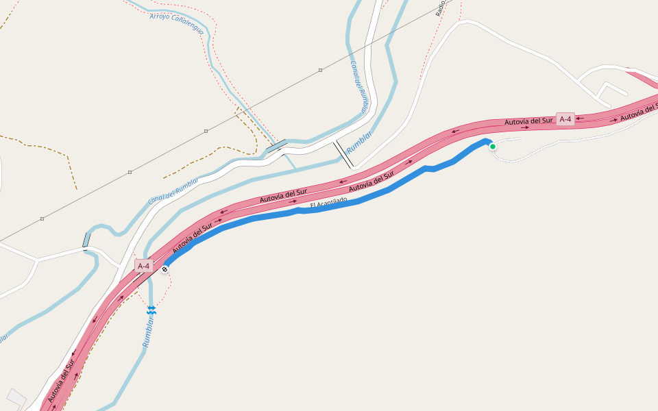 El Acantilado walking route map in Guarromán