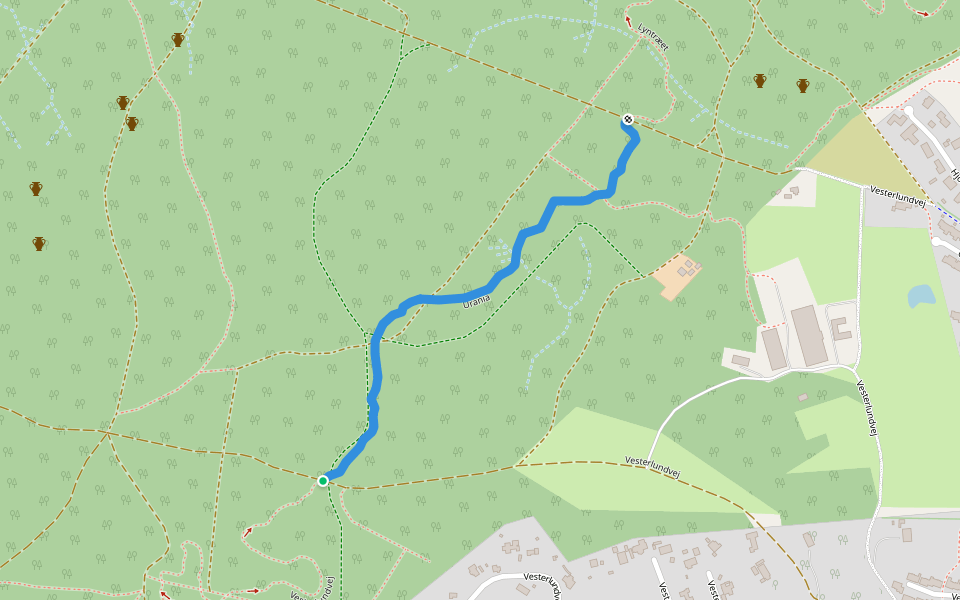 Urania walking route map in Silkeborg
