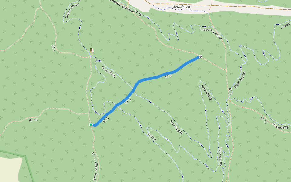 KT 5 walking route map in Stony Rise